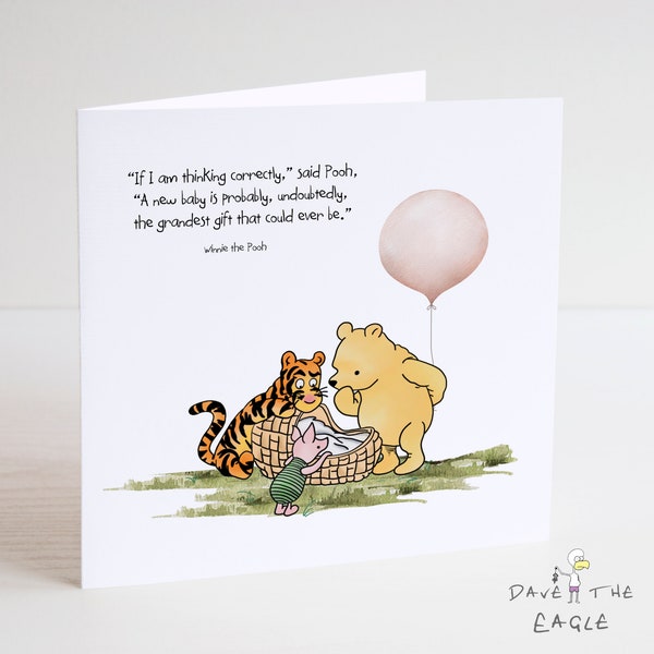 Winnie the Pooh New Baby Card - Classic Sentiment