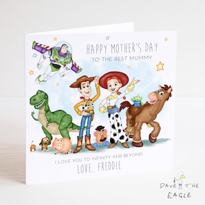 Tarjeta del Día de la Madre de TOY STORY para Mamá - Woody y sus Amigos - Regalo para el Día de la Madre. ¡Feliz Día de la Madre!