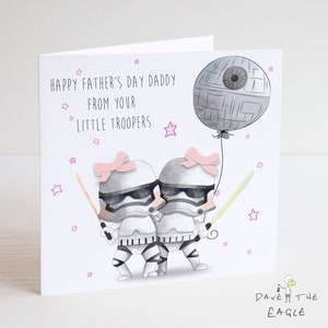 Star Wars Stormtrooper Vatertagskarte - Kleine Mädchen x 2