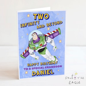 TOY STORY-verjaardagskaart voor kinderen van TWEE - Buzz Lightyear - Two Infinity and Beyond