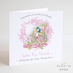 Nouvelle carte bébé - Sur la naissance de votre fille - Little Duck Design