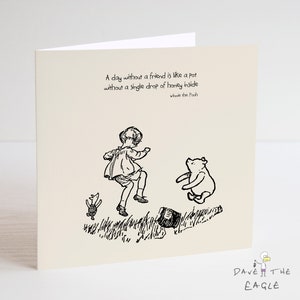 Winnie the Pooh Classic Sentiment Card - Citation anniversaire anniversaire Saint Valentin sans ami