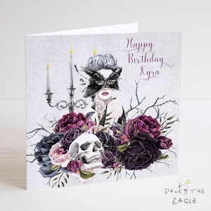 Gothic Damen Geburtstagskarte - Personalisiert
