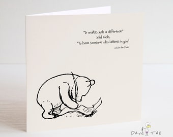 Winnie the Pooh Thank you Teacher Card - School Leaver - Inspirational Quote