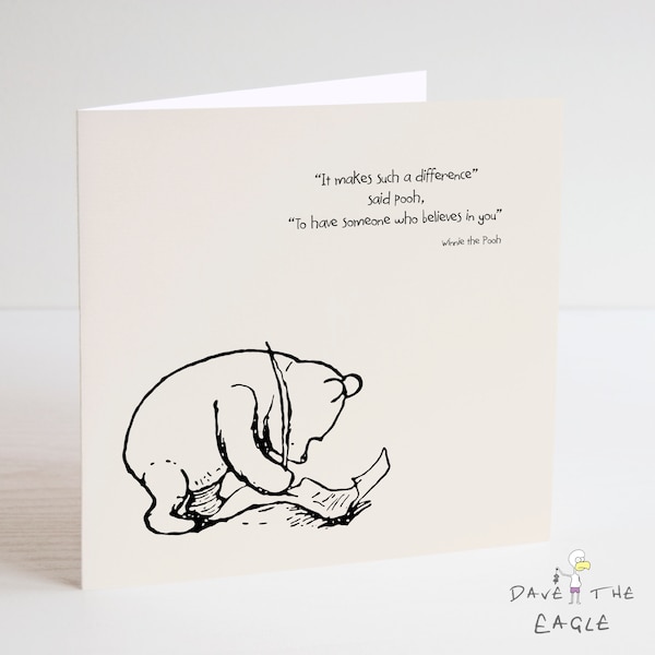 Winnie the Pooh Thank you Teacher Card - School Leaver - Inspirational Quote