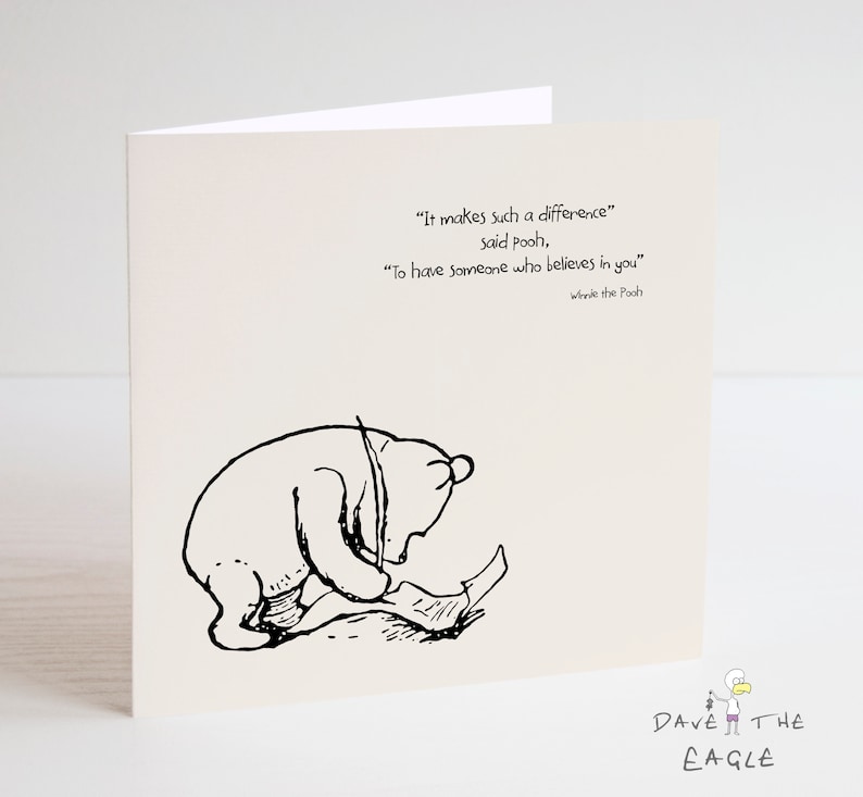 Winnie the Pooh Thank you Teacher Card School Leaver Inspirational Quote image 1