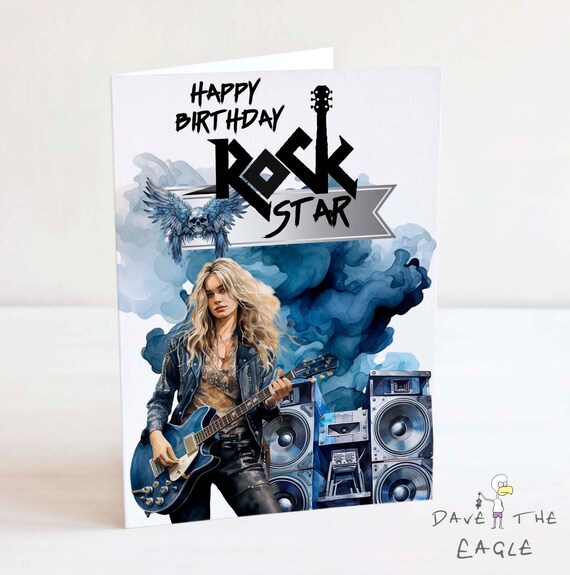 Rock Chick Birthday Card - Music Guitar - Rock Star - Etsy