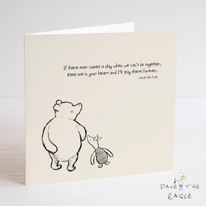 Winnie the Pooh Classic Sentiment Card - Sorry you're Leaving - Bereavement Condolence