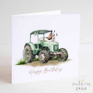 Cartão de aniversário personalizado de trator - vida no campo, guarda-caça, caça e tiro, agricultura