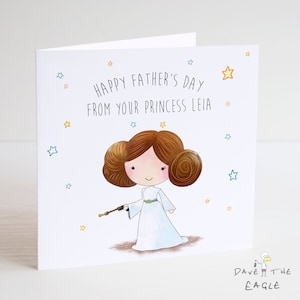 Tarjeta del Día del Padre de la Princesa Leia de Star Wars