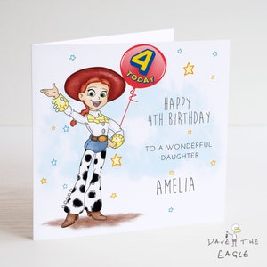 TOY STORY Tarjeta de cumpleaños personalizada - Jesse - Hijo Hija, Nieto, Nieta