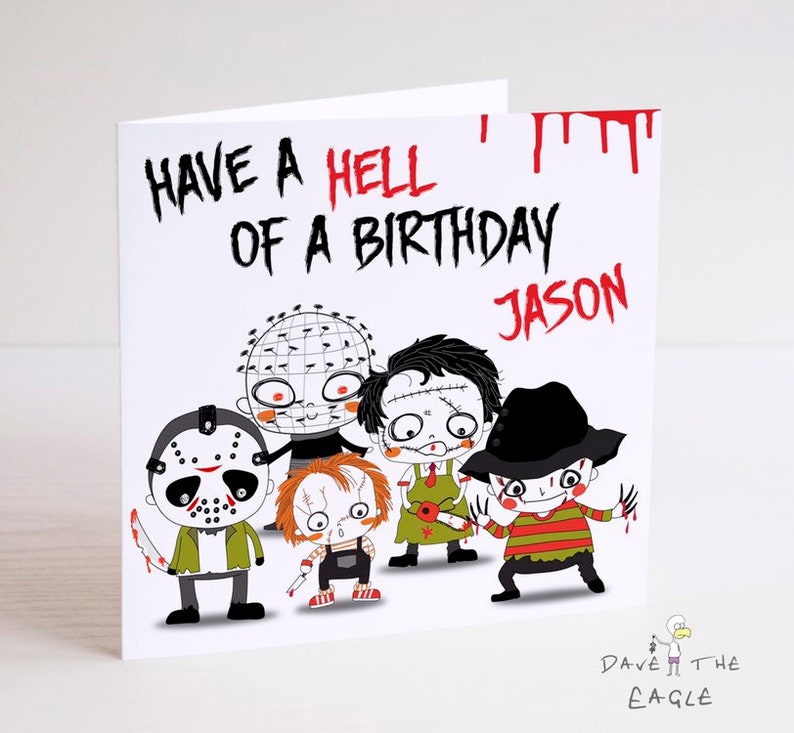 HORROR MOVIE Personalised Birthday Card Etsy