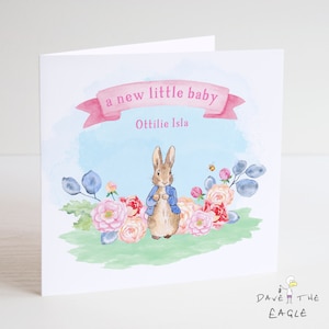 Neue Babykarte - Personalisiertes Hasen-Design