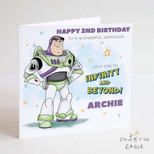TOY STORY Personalisierte Geburtstagskarte - Buzz Lightjahre - Sohn Tochter, Enkel, Enkelin