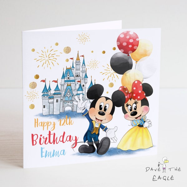 Birthday Card with Mickey and Minnie Mouse!