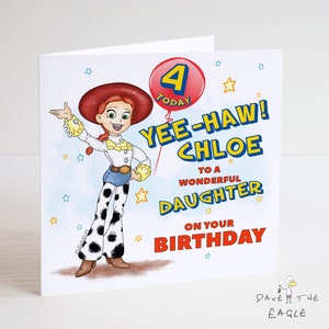 Cartão de aniversário personalizado TOY STORY - Jesse - filho, filha, neto, neta