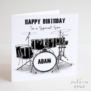 Drum Kit Carte d’anniversaire personnalisée