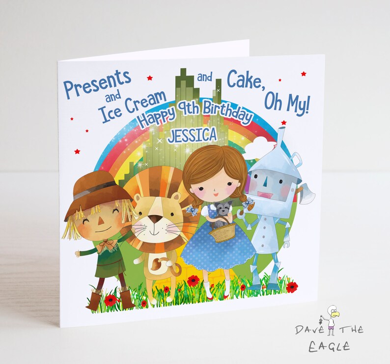 Wizard of Oz Birthday Card Personalised - Etsy