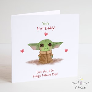 BABY YODA Vaderdagkaart - Mandalorian Papa Papa Vriendje Echtgenoot Stiefvader - Star Wars