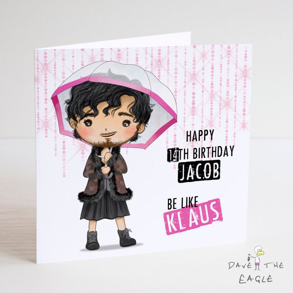 The Umbrella Academy Klaus Personalised Birthday Card