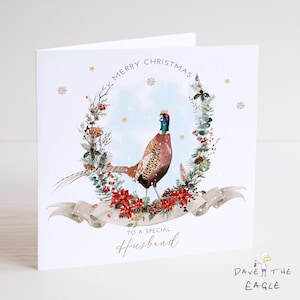 Cartão de Natal personalizado com faisão - Vida no campo, guarda-caça, caça e tiro, agricultura