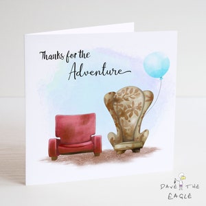 ¡ARRIBA! Tarjeta de aniversario Gracias por la aventura - Sillas Ellie & Carl