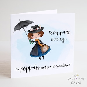 Carte de départ MARY POPPINS - Adieu retraite