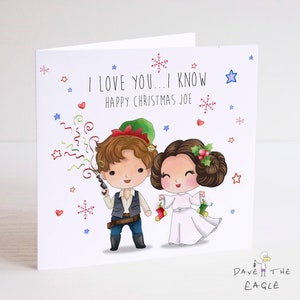 STAR WARS - Carte de Noël personnalisée petite amie petit ami mari femme