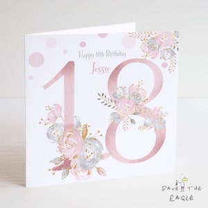 18.Geburtstagskarte - Personalisiert - Blush und Gold