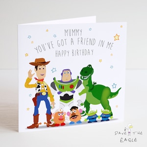 Tarjeta de cumpleaños de TOY STORY para mamá - Woody y la pandilla