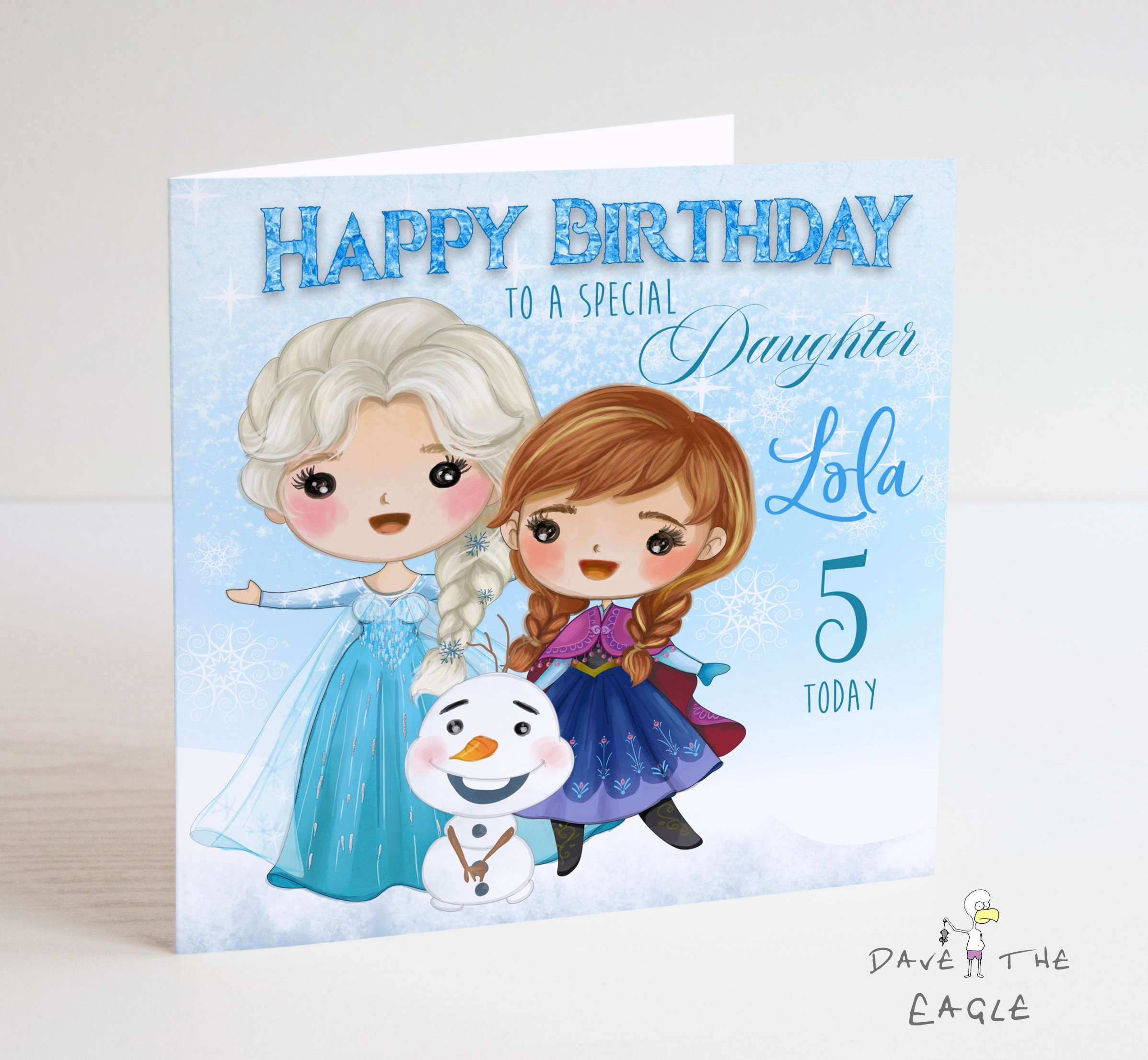 FROZEN Personalised Birthday Card Elsa Anna and Olaf Let Etsy