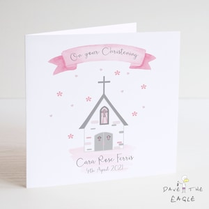 Christening Card - Girls Personalised