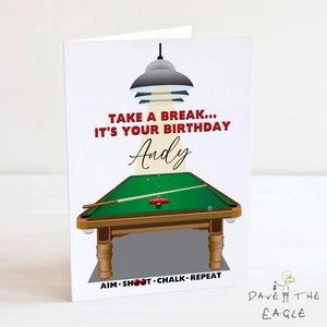 Cartão de Aniversário de Snooker - Personalizado A5