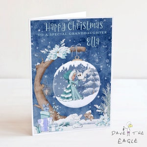 Tarjeta de Navidad Princesa Globo de Nieve - Mágica, Personalizada