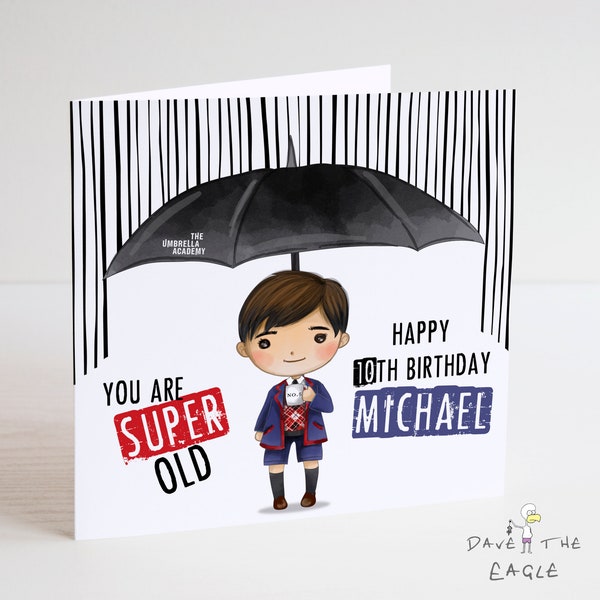 The Umbrella Academy Number 5 Personalised Birthday Card - The Boy