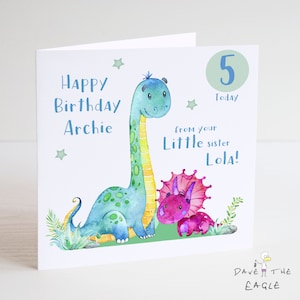 Dinosaure - Carte d'anniversaire personnalisée Big Brother