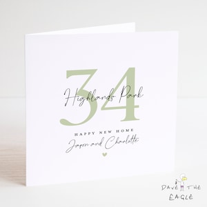New Home Card - Personnalisé - Félicitations, House Warming, Moving House, New Pad - Choisissez votre couleur