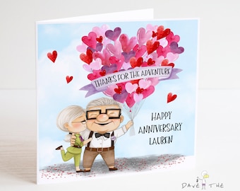 SU! Biglietto di anniversario - La più grande avventura - Ellie e Carl - Personalizzato - Marito, Moglie, Fidanzato, Fidanzata