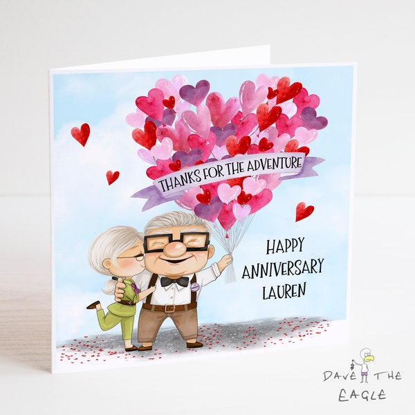 UP! Anniversary Card - Greatest Adventure - Ellie & Carl - Personalised - Husband Wife Boyfriend Girlfriend