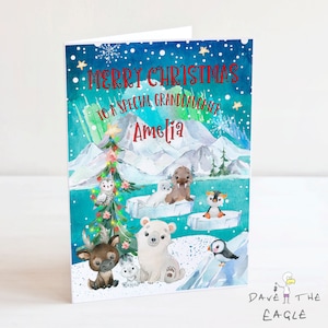 Arktische Tiere Weihnachtskarte - Personalisiert A5
