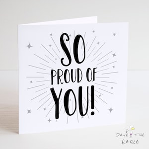 Tan orgulloso de ti - Tarjeta de felicitación - Exámenes, nuevo trabajo