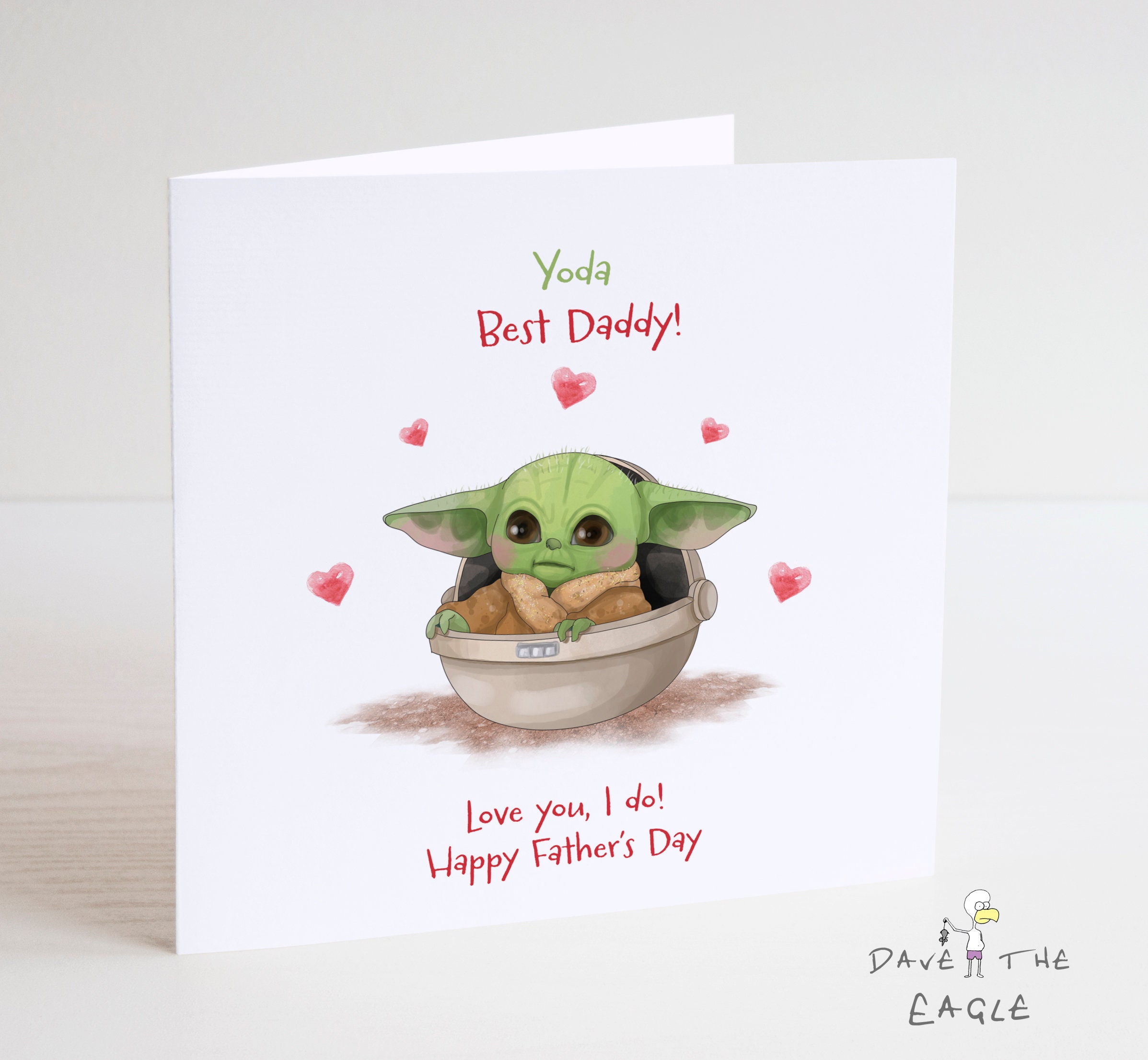 BABY YODA Father's Day Card Mandalorian Daddy Dad Etsy