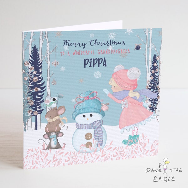 Cute Personalised Christmas Card - Granddaughter Daughter