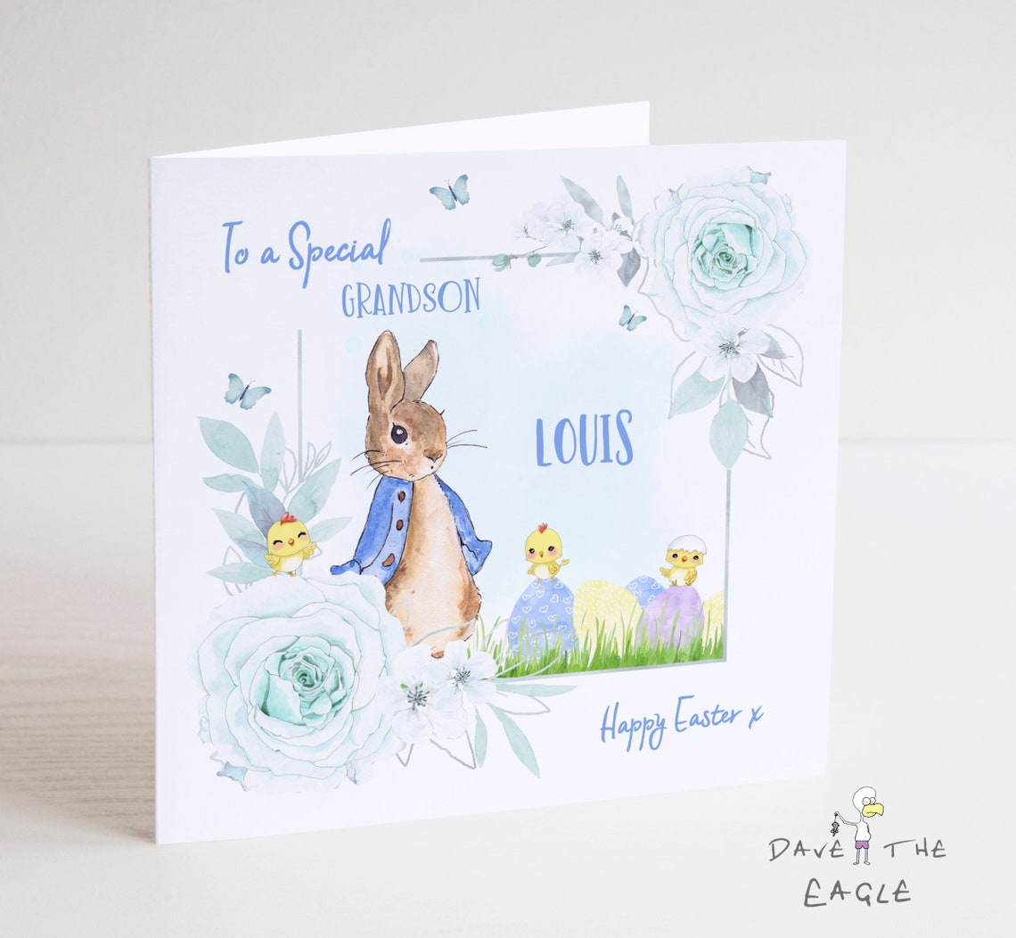 Peter Rabbit Easter Card Personalised Boys | Etsy