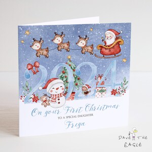 Tarjeta de Navidad para el primer bebé 2024: personalizada: nieto, nieta, hijo, hija, etc.