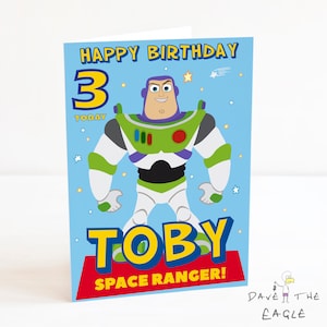 TOY STORY Carte d'anniversaire personnalisée - Buzz l'Éclair