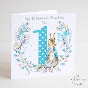 Jungen Personalisierte Geburtstagskarte - Number Bunny Rabbit Design