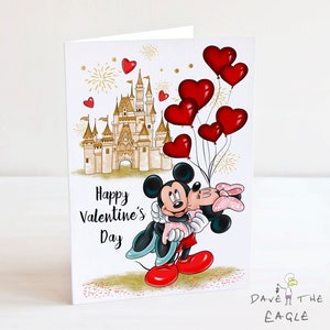 Carte de Saint-Valentin avec Mickey et Minnie Mouse !