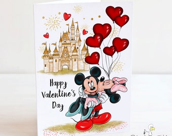 Valentine's Card with Mickey and Minnie Mouse!