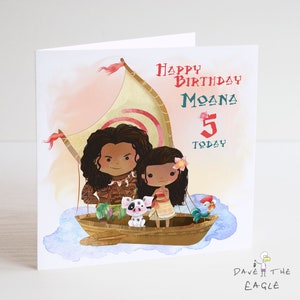 Carte d'anniversaire Moana - Personnalisée